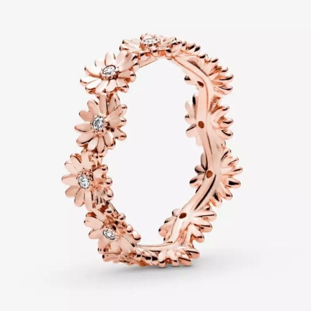 Rose Gold Sunflower Floral Crown Ring